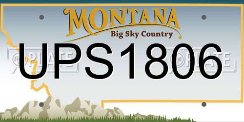 UPS1806 Montana License Plate