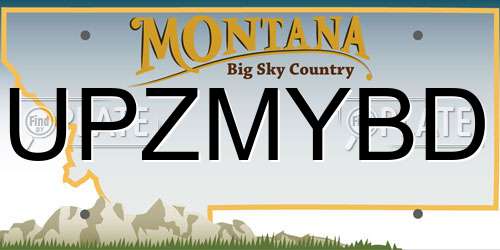 UPZMYBD Montana License Plate