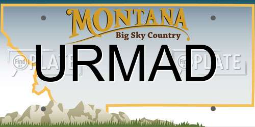 URMAD Montana License Plate