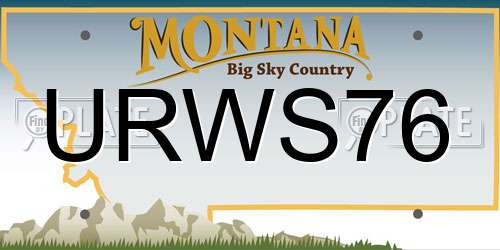 URWS76 Montana License Plate