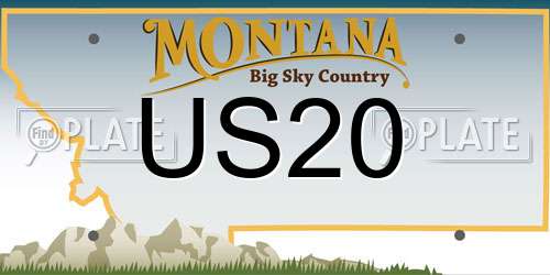 US20 Montana License Plate