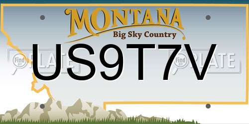 US9T7V Montana License Plate