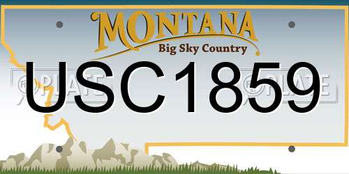 USC1859 Montana License Plate
