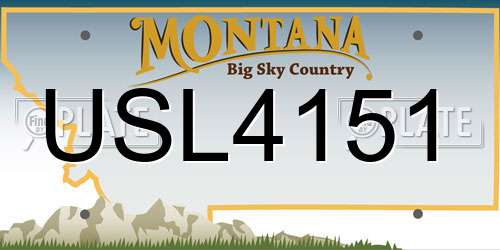 USL4151 Montana License Plate