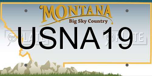 USNA19 Montana License Plate