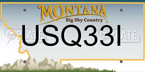 USQ33I Montana License Plate