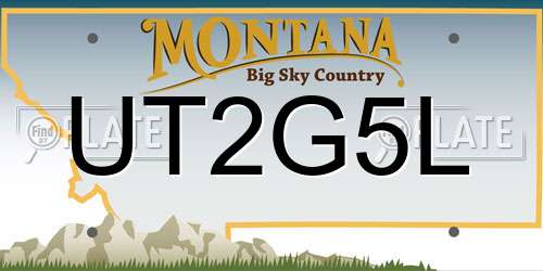 UT2G5L Montana License Plate