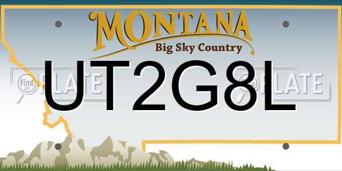 UT2G8L Montana License Plate