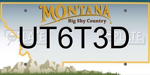 UT6T3D Montana License Plate