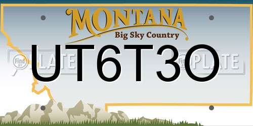 UT6T3O Montana License Plate