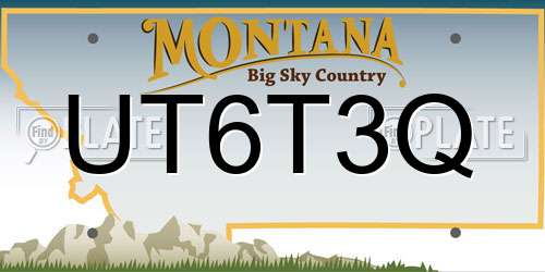 UT6T3Q Montana License Plate