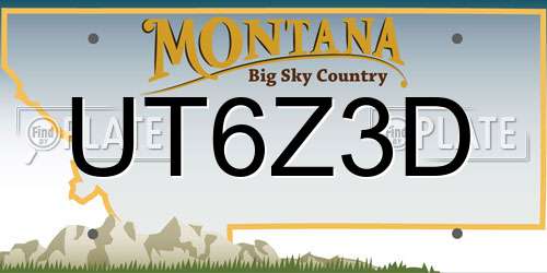 UT6Z3D Montana License Plate