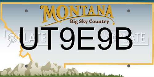 UT9E9B Montana License Plate