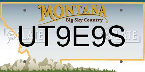 UT9E9S Montana License Plate