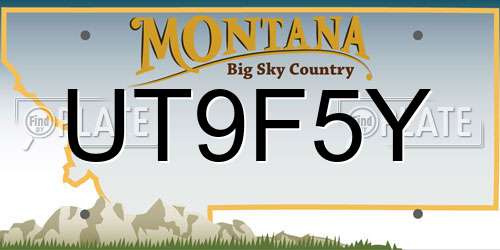 UT9F5Y Montana License Plate