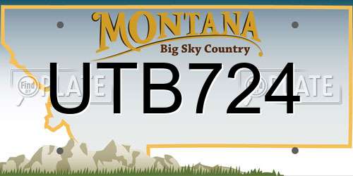 UTB724 Montana License Plate