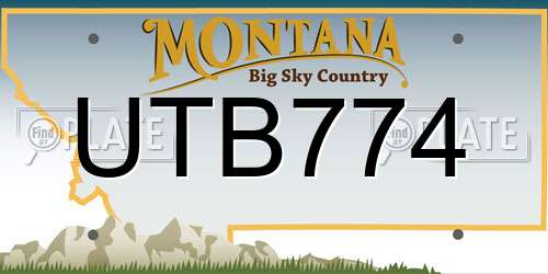 UTB774 Montana License Plate