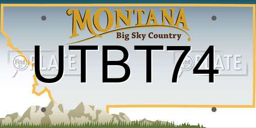UTBT74 Montana License Plate