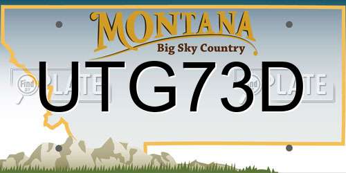 UTG73D Montana License Plate