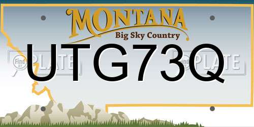 UTG73Q Montana License Plate