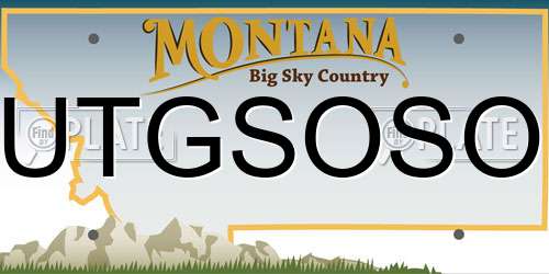 UTGSOSO Montana License Plate