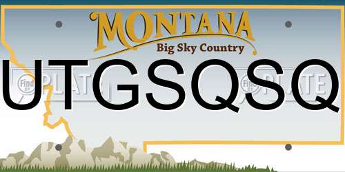 UTGSQSQ Montana License Plate