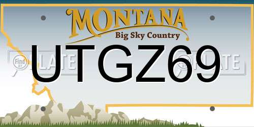 UTGZ69 Montana License Plate
