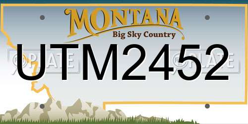 UTM2452 Montana License Plate