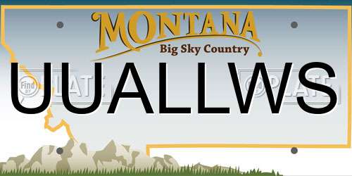 UUALLWS Montana License Plate