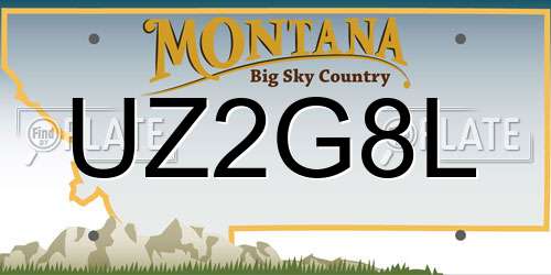 UZ2G8L Montana License Plate