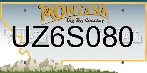 UZ6S080 Montana License Plate