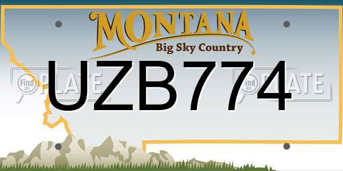 UZB774 Montana License Plate