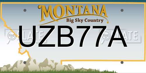 UZB77A Montana License Plate