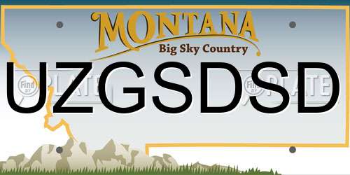 UZGSDSD Montana License Plate
