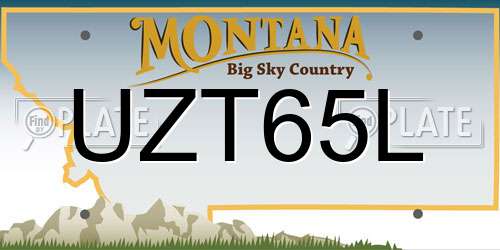 UZT65L Montana License Plate