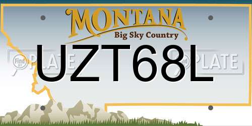 UZT68L Montana License Plate