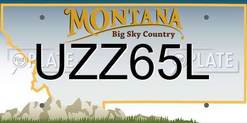 UZZ65L Montana License Plate