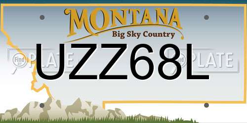 UZZ68L Montana License Plate