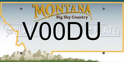 V00DU Montana License Plate
