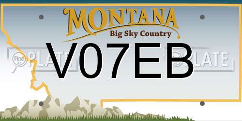V07EB Montana License Plate