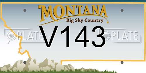 V143 Montana License Plate