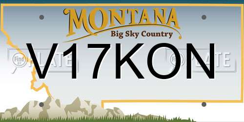 V17KON Montana License Plate