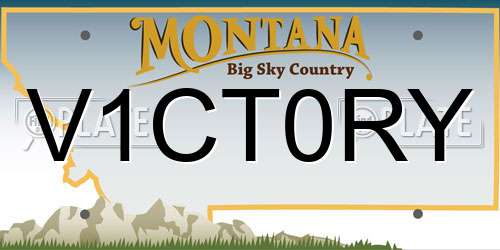 V1CT0RY Montana License Plate