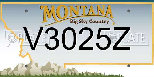 V3025Z Montana License Plate