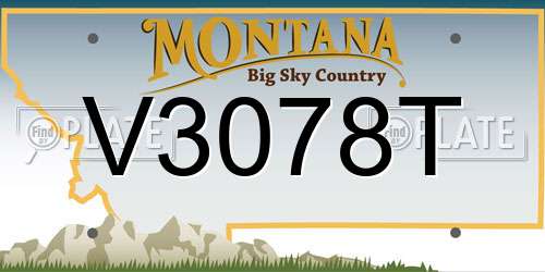 V3078T Montana License Plate
