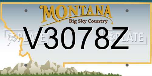 V3078Z Montana License Plate