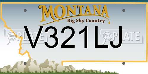 V321LJ Montana License Plate