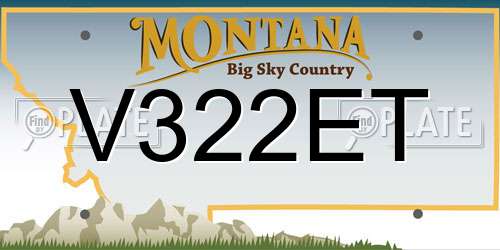 V322ET Montana License Plate