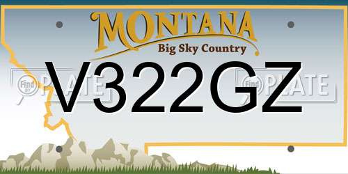 V322GZ Montana License Plate