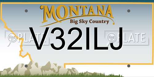 V32ILJ Montana License Plate